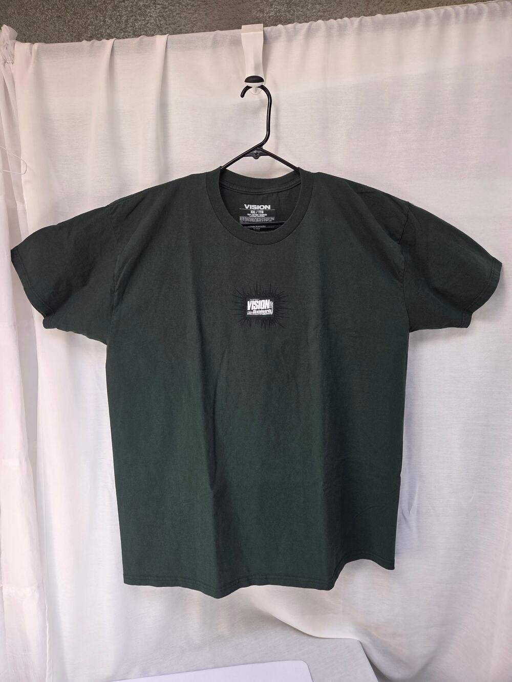 Vision Skateboards Graphic T-Shirt Forest Green Size 2XL
